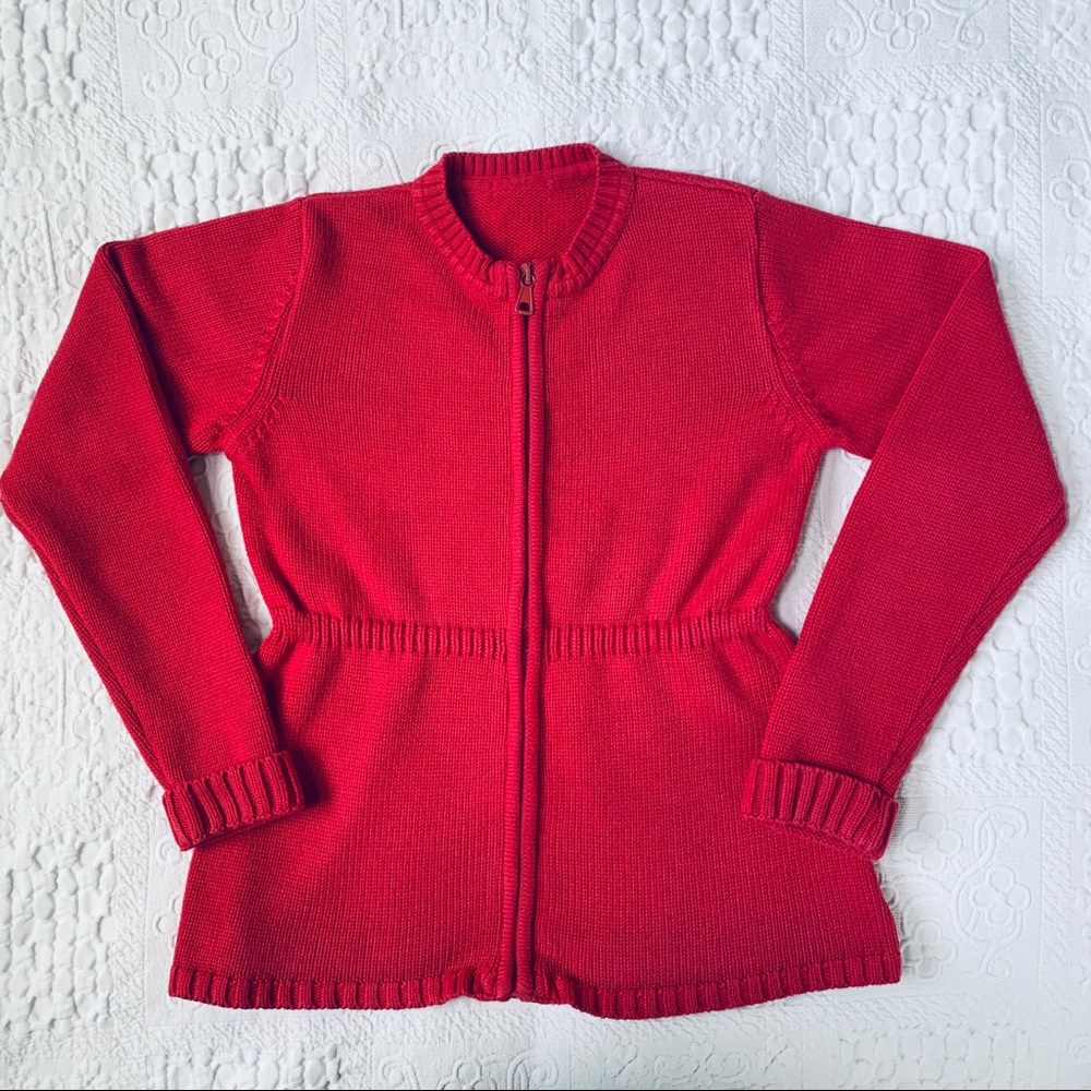 Neck & Neck cherry red girls cotton cardigan